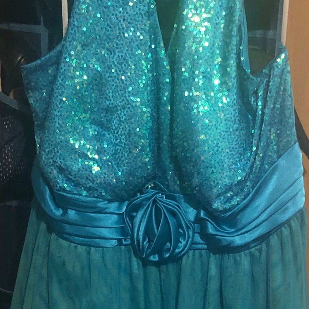 Teal prom dress